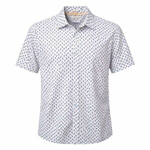 Age Of Wisdom White Pineapple Print Short Sleeve Button Down Shirt XL Modern